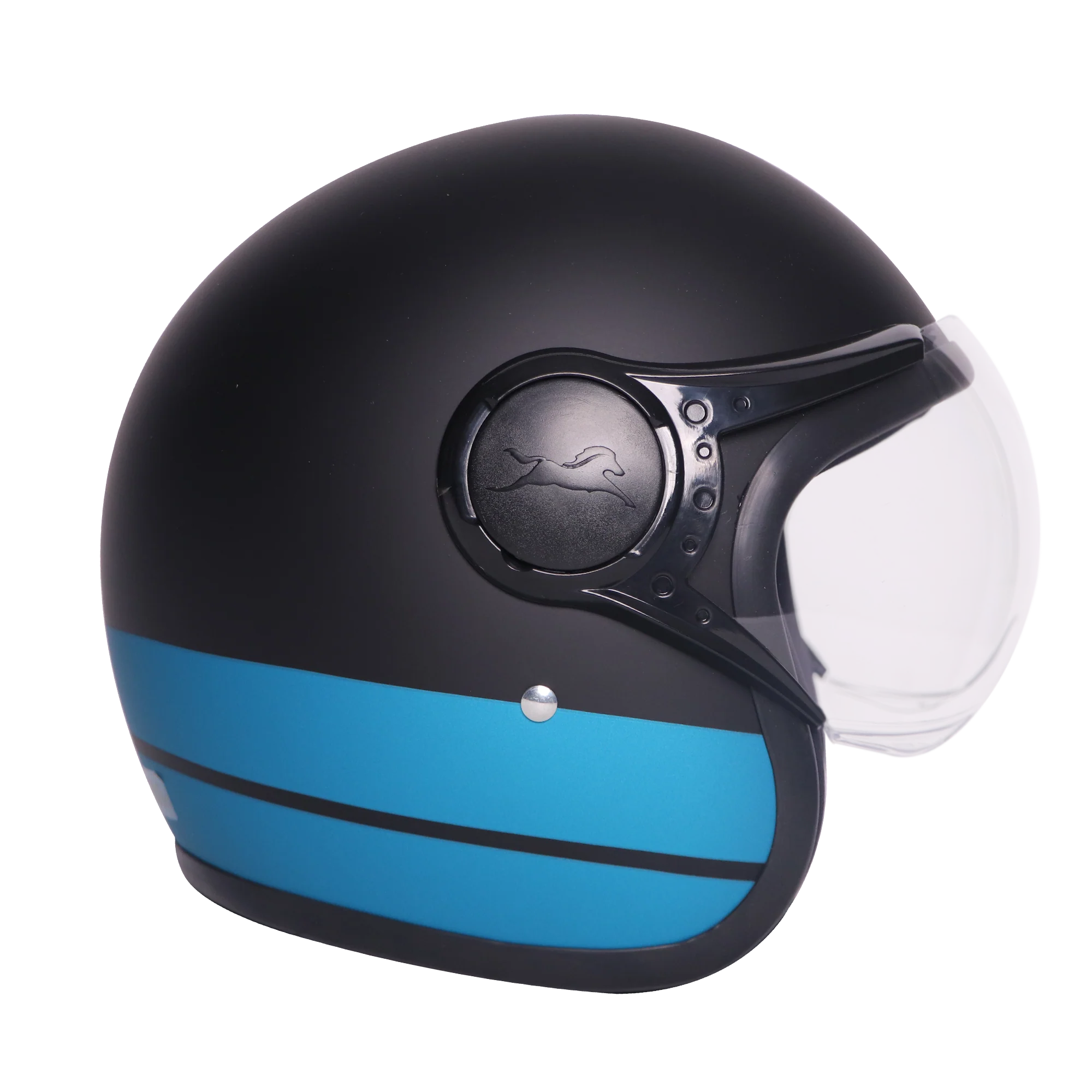 TVS J110 Half Face Helmet, Dawn Blue Matte - Image 2