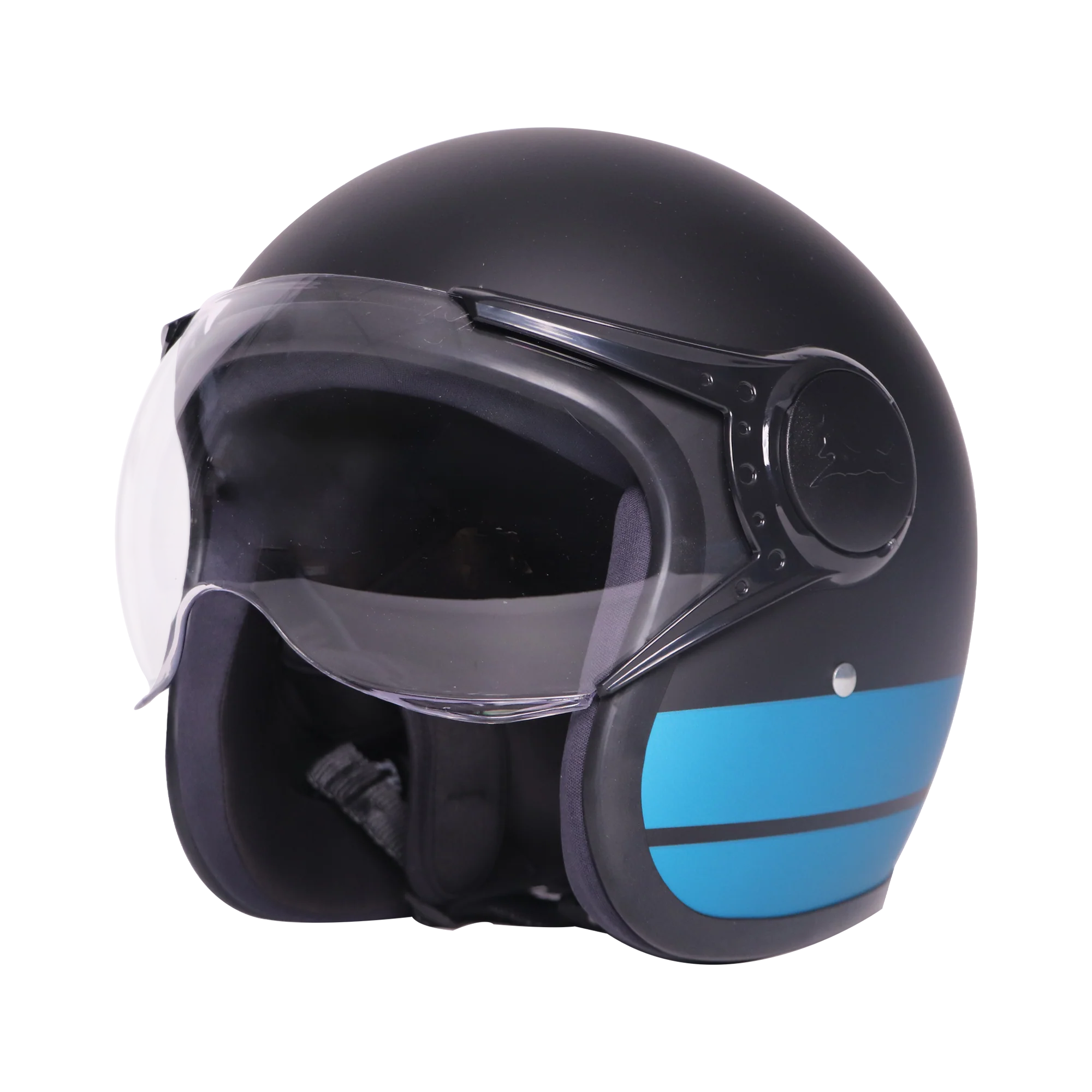 TVS J110 Half Face Helmet, Dawn Blue Matte - Image 5